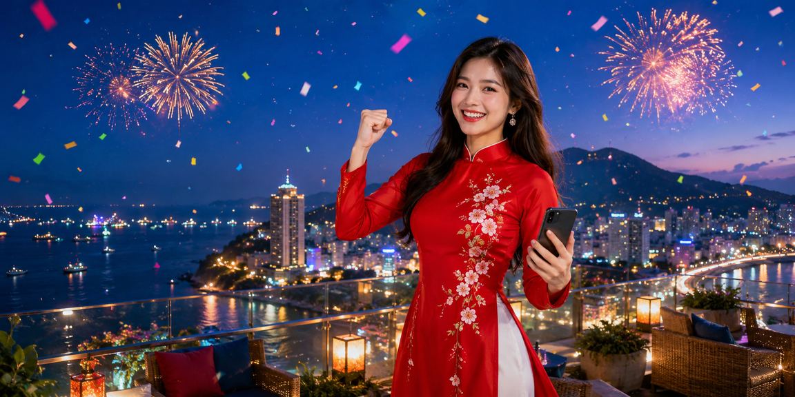 Cảnh giải trí casino sôi động tại Vũng Tàu với áo dài truyền thống